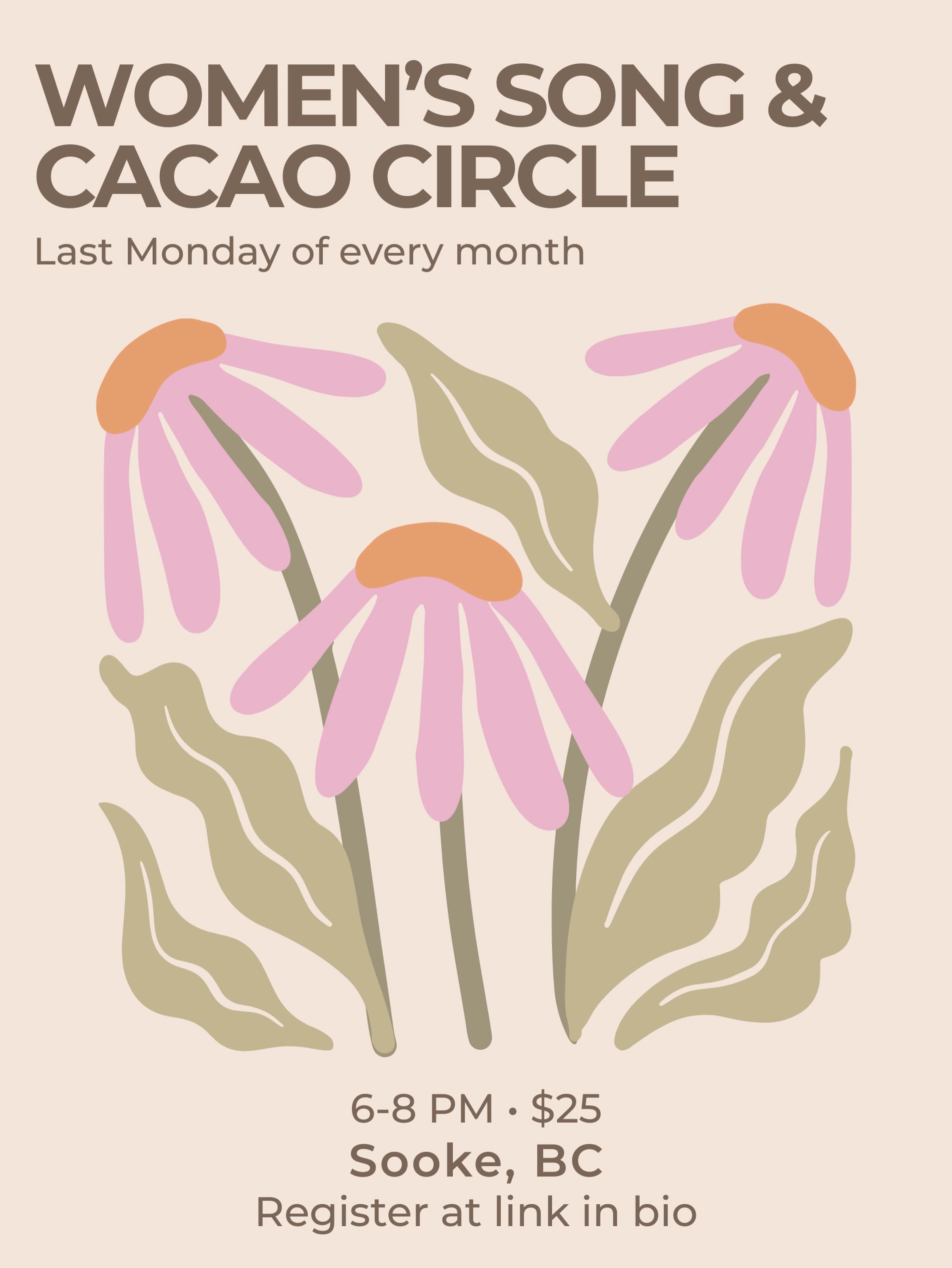 Women's Song & Cacao Circle poster